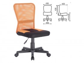 Кресло компактное BRABIX Smart MG-313, без подлокотников, комбинированное, черное/оранжевое в Абрамово - abramovo.mebel-nsk.ru | фото