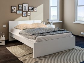 Кровать двуспальная 1,4м Леон СБ-3368 (белый) в Абрамово - abramovo.mebel-nsk.ru | фото