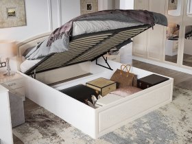 Кровать двуспальная 1,6 м Венеция КРМП-160 с подъемным механизмом в Абрамово - abramovo.mebel-nsk.ru | фото