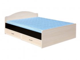 Кровать  двуспальная с ящиками 1,6м-1 (круглая спинка) в Абрамово - abramovo.mebel-nsk.ru | фото