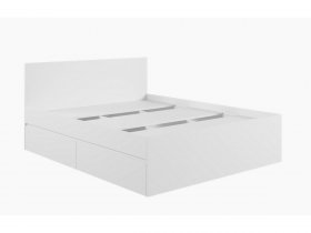 Кровать двуспальная с ящиками 1,6м Мадера-М1600 (белый) в Абрамово - abramovo.mebel-nsk.ru | фото