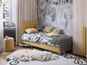 Кровать односпальная Лео 0,9 м в Абрамово - abramovo.mebel-nsk.ru | фото