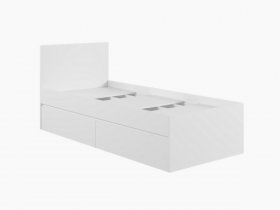 Кровать односпальная с ящиками 0,9м Мадера-М900 (белый) в Абрамово - abramovo.mebel-nsk.ru | фото