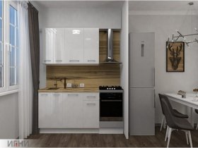Кухонный гарнитур МДФ Выгодно и точка 1,5 м (белый глянец) в Абрамово - abramovo.mebel-nsk.ru | фото