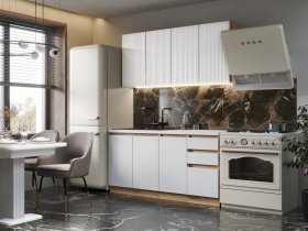 Кухонный гарнитур Ника 1,6 м (белый) в Абрамово - abramovo.mebel-nsk.ru | фото