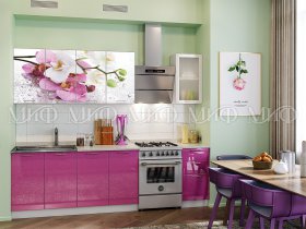 Кухонный гарнитур Орхидея (сиреневый) в Абрамово - abramovo.mebel-nsk.ru | фото