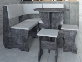 Кухонный уголок Лотос  (цемент темный к/з White) в Абрамово - abramovo.mebel-nsk.ru | фото