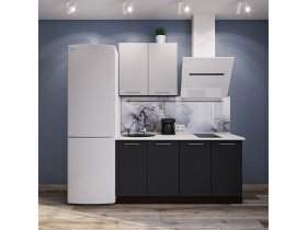 Модульная кухня Классика (белый глянец/черный) в Абрамово - abramovo.mebel-nsk.ru | фото