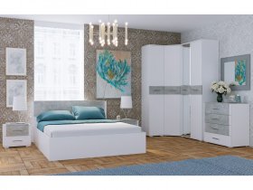 Модульная спальня Бьянка (белый/бетон) в Абрамово - abramovo.mebel-nsk.ru | фото
