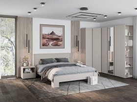 Модульная спальня Люмо (кашемир) в Абрамово - abramovo.mebel-nsk.ru | фото