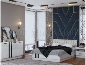 Модульная спальня Магнолия  (белый глянец) в Абрамово - abramovo.mebel-nsk.ru | фото