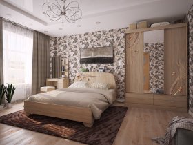 Модульная спальня Виктория-1 (дуб сонома) в Абрамово - abramovo.mebel-nsk.ru | фото