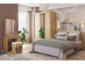 Модульная спальня Виктория-1 (дуб крафт золотой) в Абрамово - abramovo.mebel-nsk.ru | фото