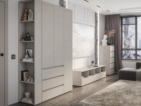 Модульная стенка Люмо (кашемир) в Абрамово - abramovo.mebel-nsk.ru | фото