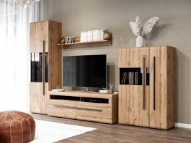 Модульная стенка Ницца (дуб вотан) в Абрамово - abramovo.mebel-nsk.ru | фото