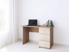 Стол письменный Сити-1 (ясень шимо темный/дуб сонома) в Абрамово - abramovo.mebel-nsk.ru | фото