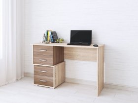 Стол письменный Сити-2 (ясень шимо темный/дуб сонома) в Абрамово - abramovo.mebel-nsk.ru | фото