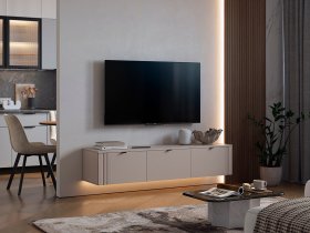 Тумба 2 Рич (кашемир/фрапучино матовый/черный) в Абрамово - abramovo.mebel-nsk.ru | фото