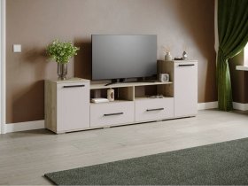 Тумба под ТВ Парус-2 (дуб крафт серый/кашемир) в Абрамово - abramovo.mebel-nsk.ru | фото